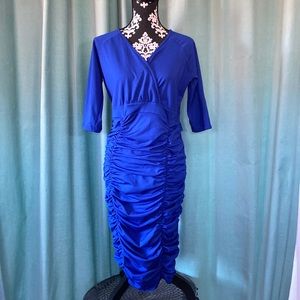 Ruched blue dress